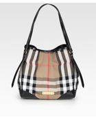 Burberry Canterbury Mixed-Media Bridle Tote - Lyst