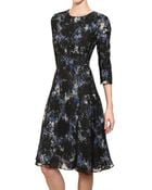 Erdem Silk Lace On Printed Silk Crepe Dress - Lyst