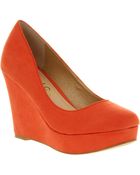 Office Wavelength Wedge Coral Microfibre - Lyst