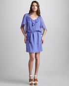 Milly Ruffled Chiffon Dress - Lyst