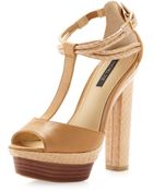 Rachel Zoe Parton Tstrap Platform Tan - Lyst