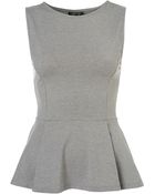 Topshop Basic Peplum Top - Lyst