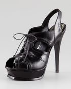 Saint Laurent Tribute Laceup Sandal - Lyst