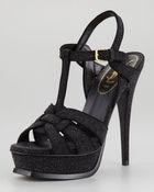Saint Laurent Tribute Textured Sandal - Lyst