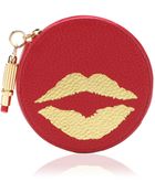 Lulu Guinness Leather Round Coin Purse - Lyst