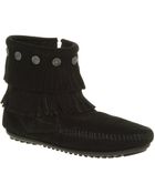 Minnetonka Double Fringe Side Zip Bt - Lyst