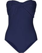 Miu Miu Bowembellished Bandeau Swimsuit - Lyst