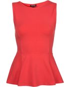 Topshop Basic Peplum Top - Lyst