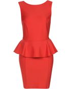 Topshop Peplum Scuba Pencil Dress - Lyst