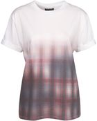 Topshop Check Placement Tee - Lyst