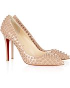 Christian Louboutin Pigalle 100 Spiked Patentleather Pumps - Lyst