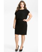 Adrianna Papell Shutter Pleat Blouson Dress - Lyst