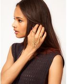 Asos Adjustable Spike Linked Rings - Lyst
