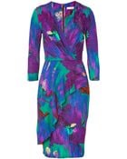 Matthew Williamson Jade and Amethyst Printed Frill Day Dress - Lyst