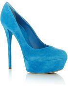 Casadei Suede Platform Pump - Lyst