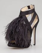 Jimmy Choo Teazer Satinfeather Sandal - Lyst