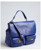 Miu Miu Ink Leather Flap Front Shoulder Bag - Lyst