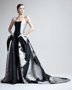 Carolina Herrera Abstractprint Jacquard Gown - Lyst