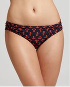 Shoshanna Shirred Anchor Print Bikini Bottom - Lyst