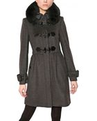 Burberry Fur Wool Cashmere Cloth Trench Coat - Lyst