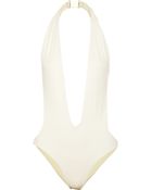 Balmain Plungefront Halterneck Swimsuit - Lyst
