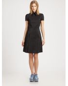 Jil Sander Navy Embroidered Collar Dress - Lyst
