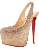Christian Louboutin Dafsling Glittered Platform Pump - Lyst