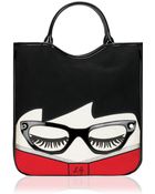 Lulu Guinness Librarian Doll Face Large Wanda Tote - Lyst