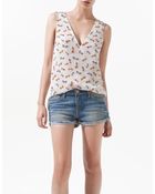 Zara Printed Top - Lyst