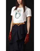 Burberry Prorsum Barn Owl Detail Cotton Tshirt - Lyst