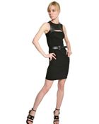 Michael Kors Nappa Leather and Wool Jersey Dress - Lyst