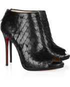 Christian Louboutin Diplonana 120 Scale-Effect Leather Ankle Boots - Lyst
