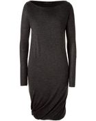 Donna Karan New York Charcoal Cashmere Dress - Lyst
