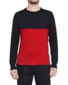 Laura G Two Tone Knitted Sweater - Lyst