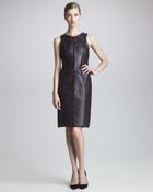 J. Mendel Leather Panel Dress - Lyst