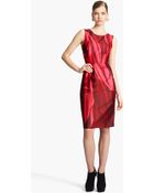 Oscar de la Renta Print Mikado Sheath Dress - Lyst