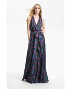 Rachel Zoe Julianna Print Silk Gown - Lyst