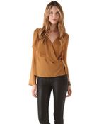 Robert Rodriguez Asymmetric Drape Blouse - Lyst