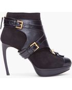 Alexander McQueen Black Stirrup Buckle Boot - Lyst