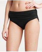 Ann Taylor Shirred High Waisted Bikini Bottom - Lyst