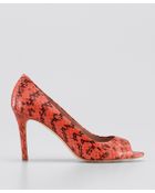 Ann Taylor Perfect Exotic Leather Peep Toe Pumps - Lyst