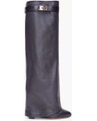 Givenchy Black Leather Shark Tooth Boots - Lyst