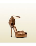 Gucci Taryn High Heel Platform Sandal with Ankle Strap - Lyst