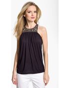 MICHAEL Michael Kors Beaded Cutaway Top - Lyst