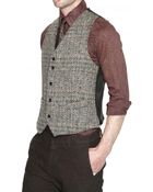 Bevilacqua Herringbone Tweed Waistcoat - Lyst