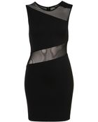 Topshop Zig Zag Mesh Insert Bodycon Dress - Lyst