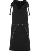 Christopher Kane Leather Trimmed Wool Crepe Dress - Lyst