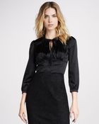 Burberry Tie-Neck Silk Blouse - Lyst