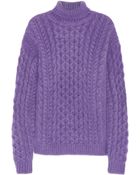 Christopher Kane Cableknit Mohairblend Turtleneck Sweater - Lyst