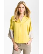 Elie Tahari Exclusive For Nordstrom Sage Silk Blouse - Lyst